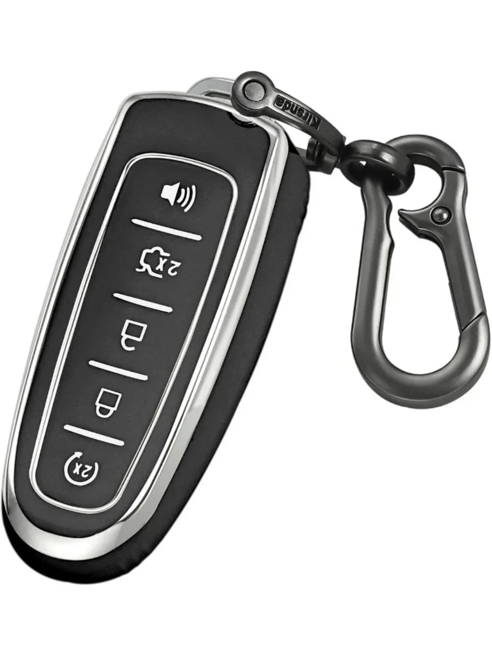 Soft TPU Key Fob Cover with Keychain - 5 Button Protection Case for Ford Models